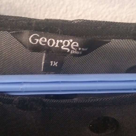 1X Black Sheer Polkadot Top - Picture 2 of 3